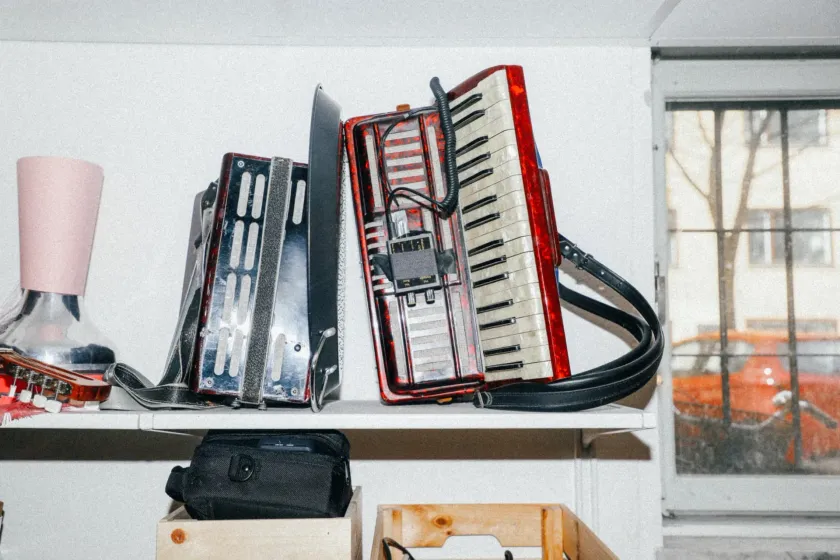 Instrument på hylla