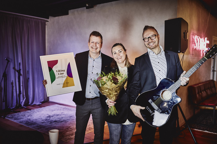 Mikael Panelius, Johanna Holmqvist och Sami Ilonen, Viking Line Foto: Christian Gustavsson